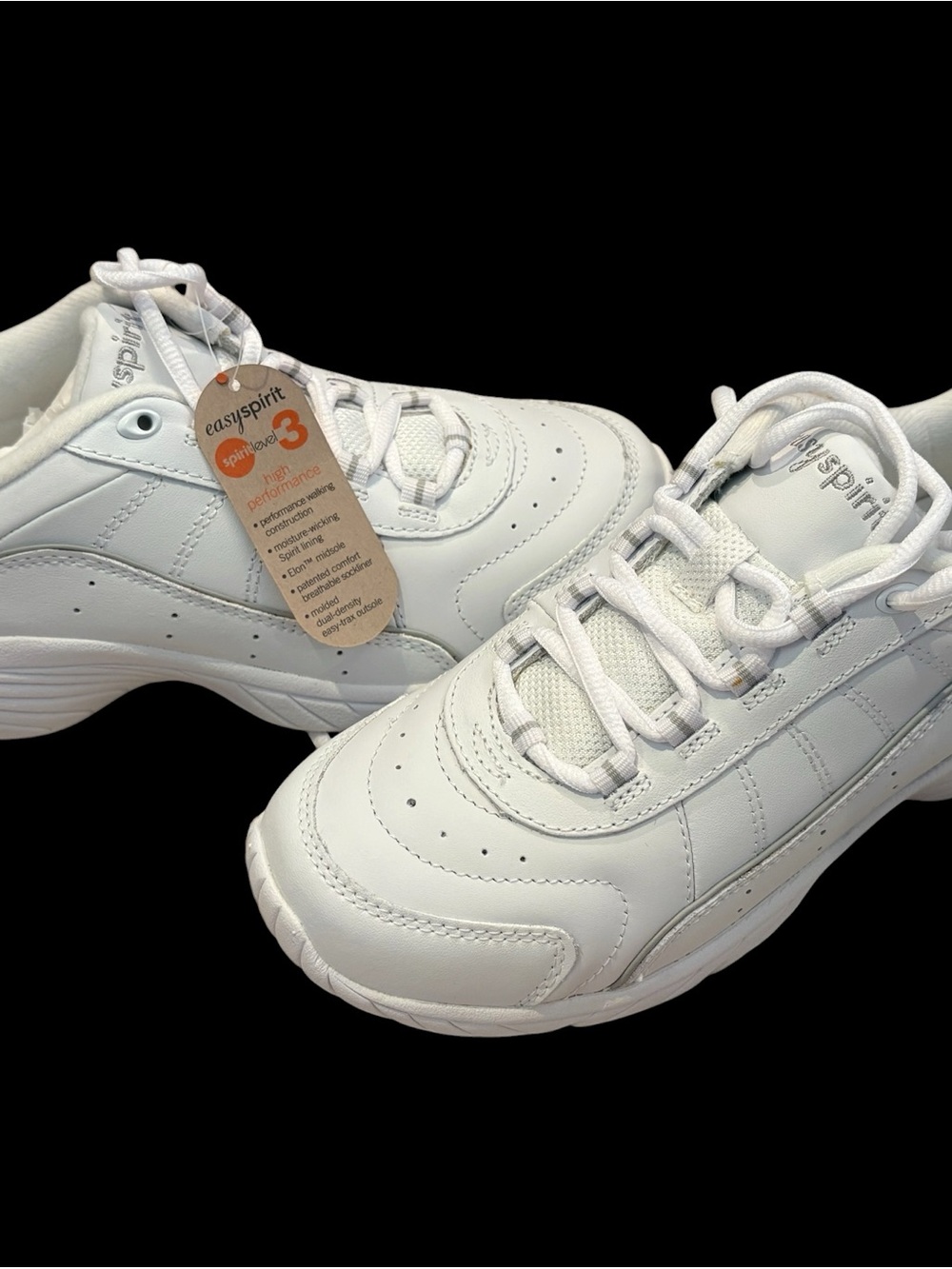 Easy Spirit White Lace-Up Sneakers